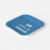 Assiettes En Carton 14 Ans d'Awesome - Bleu 14e Anniversaire (Angulaire)