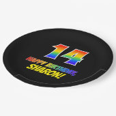 Assiettes En Carton 14e anniversaire : Bold, amusant, simple, arc-en-c (Angle)