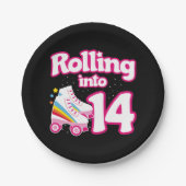 Assiettes En Carton 14e anniversaire Roller Patinage 14 ans (Devant)