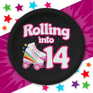 Assiettes En Carton 14e anniversaire Roller Patinage 14 ans