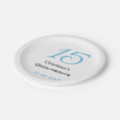 Assiettes En Carton 15e anniversaire de quinceanera bleu noir lettre n (Angle)