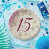 Assiettes En Carton 15e anniversaire Parties scintillant rose (Fête)