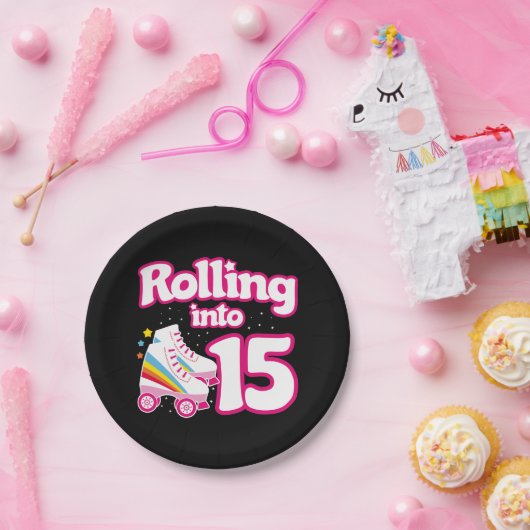 Assiettes En Carton 15e anniversaire Roller Patinage 15 ans (Fête)