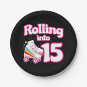 Assiettes En Carton 15e anniversaire Roller Patinage 15 ans (Devant)