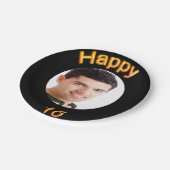 Assiettes En Carton 16e anniversaire fête en or noir photo (Angle)