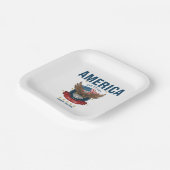 Assiettes En Carton 1776 2026 | Drapeau aigle chauve patriotique Améri (Angulaire)