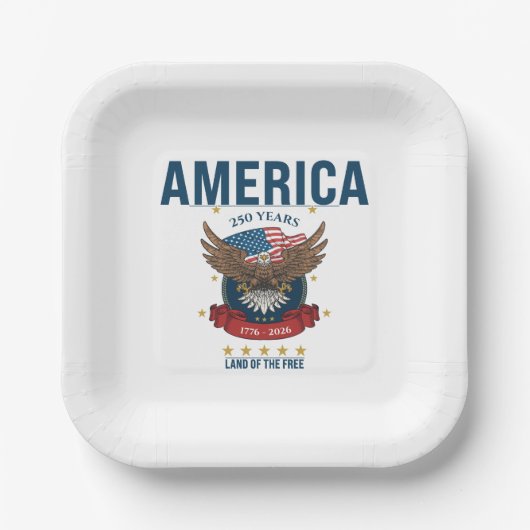 Assiettes En Carton 1776 2026 | Drapeau aigle chauve patriotique Améri (Recto)