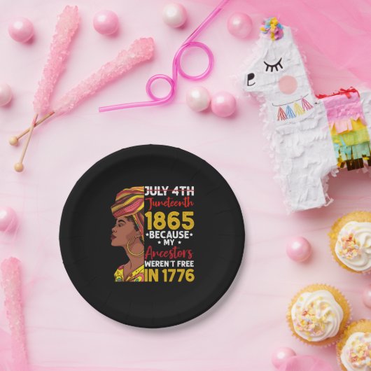 Assiettes En Carton 1776 : Mon ancêtre n'était pas libre 1776 (Fête)