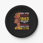 Assiettes En Carton 1776 : Mon ancêtre n'était pas libre 1776 (Devant)