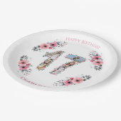 Assiettes En Carton 17e anniversaire Photo Collage Fille Rose Fleur Bl (Angle)