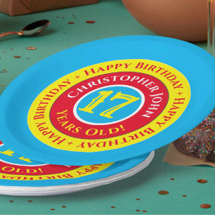 Assiettes En Carton 17e anniversaire Plaques papier de fête