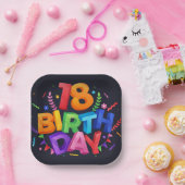 Assiettes En Carton 18e anniversaire (Fête)