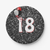 Assiettes En Carton 18e anniversaire Ballons sur Parties scintillant n (Devant)