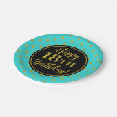 Assiettes En Carton 18e anniversaire de fête Turquoise Black Gold Dots (Angle)
