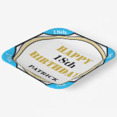 Assiettes En Carton 18e anniversaire Elegant Blue Gold (Angulaire)