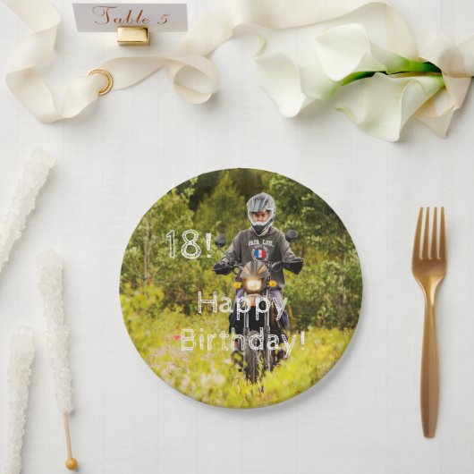 Assiettes En Carton 18e anniversaire photo garçon (Mariage)