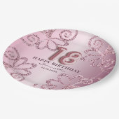 Assiettes En Carton 18e anniversaire Pink Princess Parties scintillant (Angle)