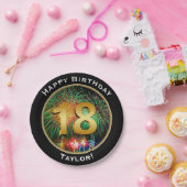 Assiettes En Carton 18ème anniversaire de feux d'artifice dix-huitième (Fête)