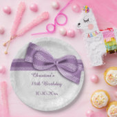 Assiettes En Carton 18ème Damassé d'anniversaire et arc pourpres de (Fête)