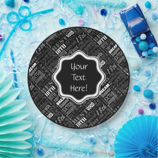 Assiettes En Carton 18ème monogramme personnalisé de fête (Fête)
