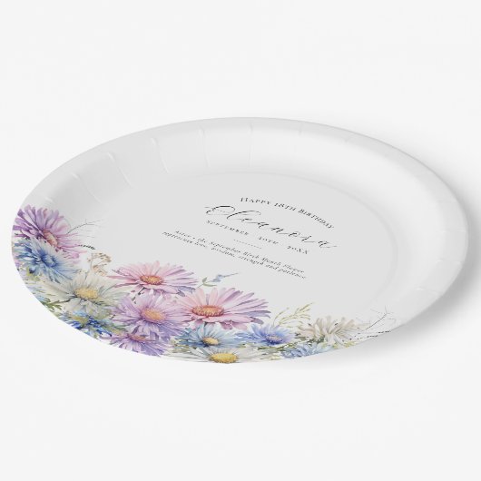 Assiettes En Carton 18th Birthday September Birth Flower (Angle)