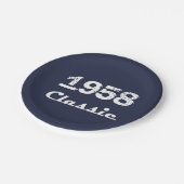 Assiettes En Carton 1958 Classique 60e fête d'anniversaire (Angle)