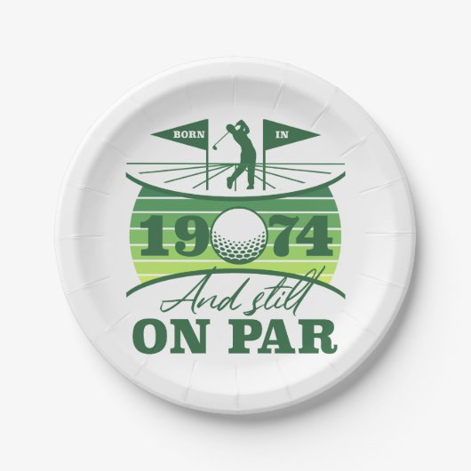 Assiettes En Carton 1974 50e anniversaire Humour de golf (Devant)