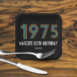 Assiettes En Carton 1975 Retro Vintage Rainbow Numeral 50th Birthday<br><div class="desc">. : 1975 . : Retro Styling . : Conception de coordination disponible . : Autres années disponibles . : Idéal pour un anniversaire</div>