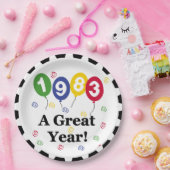 Assiettes En Carton 1983 Une grande année Plaques Papier Anniversaire (Fête)
