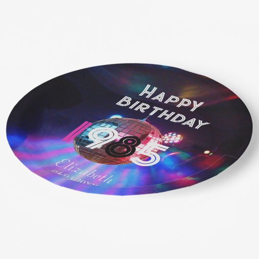 Assiettes En Carton 1985 Disco Ball 40th Birthday Party Invitation (Angle)