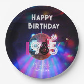 Assiettes En Carton 1985 Disco Ball 40th Birthday Party Invitation (Devant)