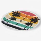 Assiettes En Carton 1995 Retro Stripe Sunset Vintage (Angle)