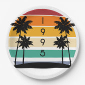 Assiettes En Carton 1995 Retro Stripe Sunset Vintage (Devant)