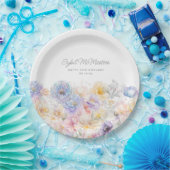 Assiettes En Carton 19e anniversaire Aquarelle d'été Floral Custom (Fête)