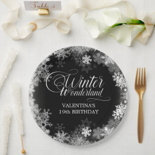 Assiettes En Carton 19e anniversaire Wonderland Winter Wonderland Snow