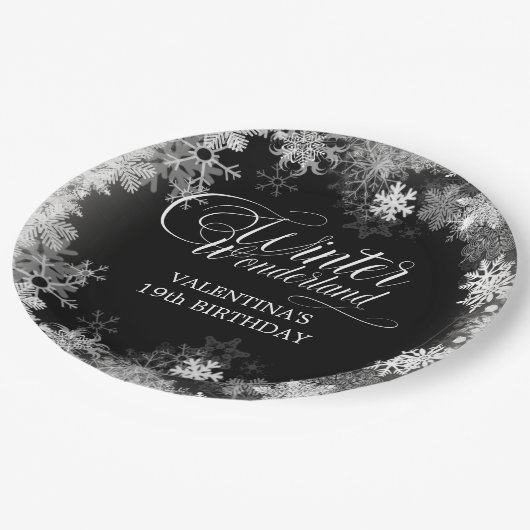Assiettes En Carton 19e anniversaire Wonderland Winter Wonderland Snow (Angle)