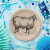 Assiettes En Carton 19e century print cotswold sheep (Fête)
