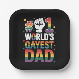 Assiettes En Carton #1 Papa gay le plus gay du monde Fête des pères dr