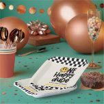 Assiettes En Carton 1anniversaire sourire visage rétro noir blanc supe<br><div class="desc">1er anniversaire sourire visage rétro noir,  blanc et jaune super éclat boulon cool décoration de fête d'anniversaire serviette.</div>