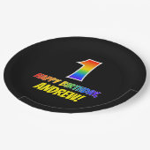 Assiettes En Carton 1er anniversaire : Bold, amusant, simple, arc-en-c (Angle)