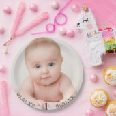 Assiettes En Carton 1er anniversaire fête bébé photo date âge (Fête)