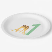 Assiettes En Carton 1er anniversaire Giraffe Jaune Moderne (Angle)