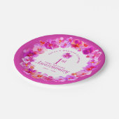 Assiettes En Carton 1er anniversaire mariage fête rose (Angle)
