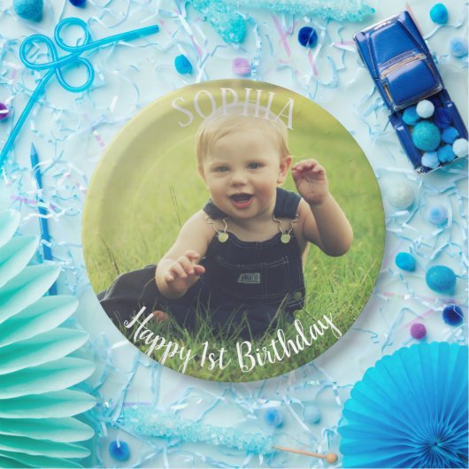 Assiettes En Carton 1er anniversaire personnalisé (Fête)
