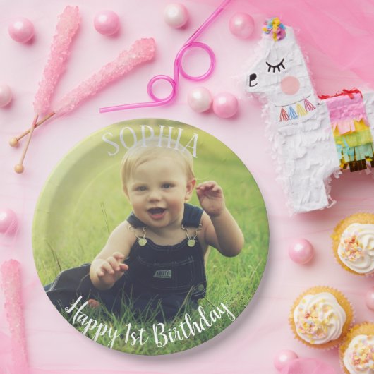 Assiettes En Carton 1er anniversaire personnalisé (Fête)