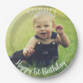 Assiettes En Carton 1er anniversaire personnalisé (Devant)