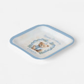 Assiettes En Carton 1er anniversaire Teddy Bear Bleu Carré Plaques de  (Angulaire)