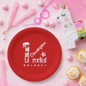 Assiettes En Carton 1er BÉBÉ Anniversaire Diagonal Design Grunge Stars (Fête)