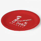 Assiettes En Carton 1er BÉBÉ Anniversaire Diagonal Design Grunge Stars (Angle)