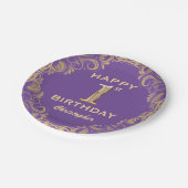 Assiettes En Carton 1ère fête d'anniversaire Parties scintillant viole (Angle)